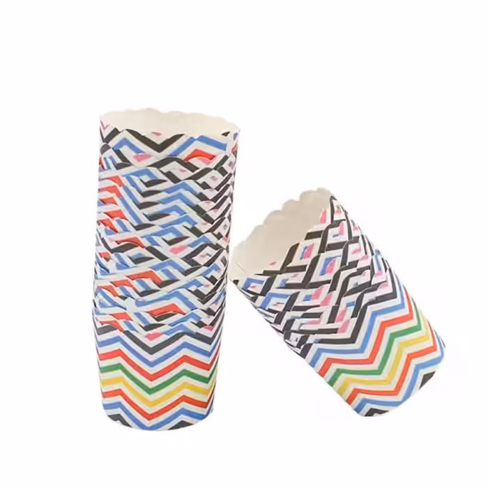 خرید کپسول مافین طرح زیگزاگ رنگی