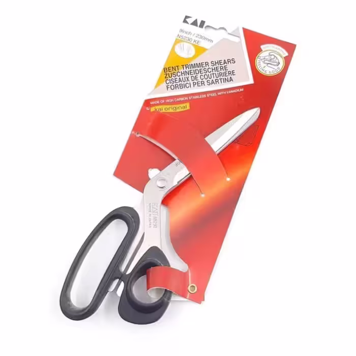 قیچی خیاطی حرفه‌ای کای Kai N-5230 KE – ساخت ژاپن | برش دقیق برای پارچه‌های ضخیم و چندلایه