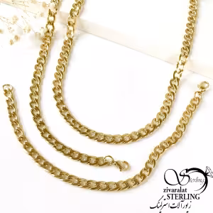 ست گردنبند و دستبند کارتیه استیل کد 9874