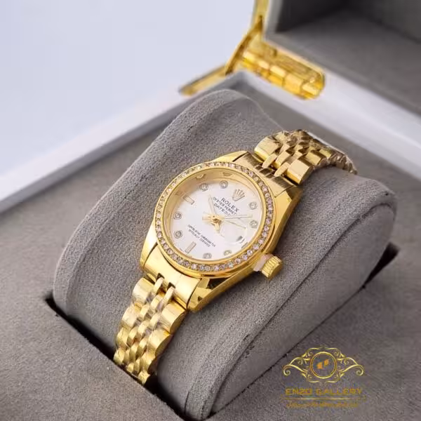 ساعت مچی زنانه فلزی رولکس نگین دار جدید rolex 453