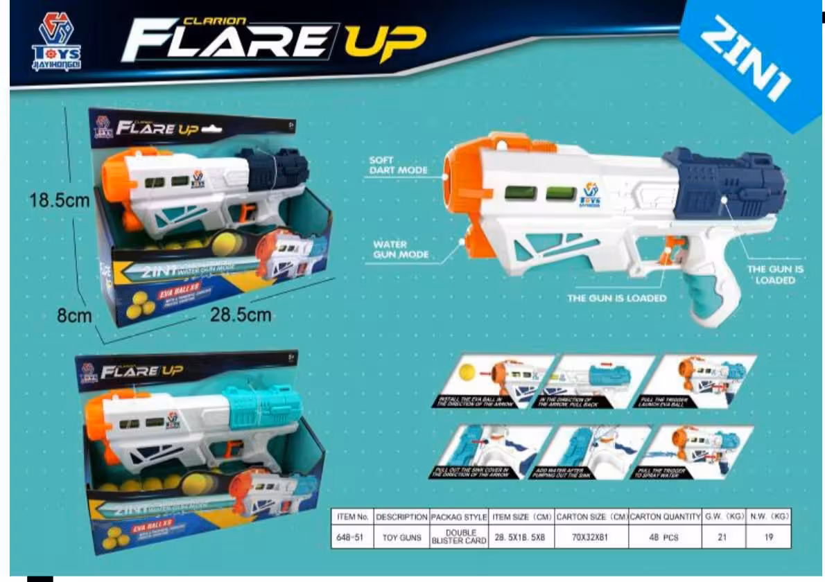 تفنگ دو کاره توپ پرتاب کن و آبپاش