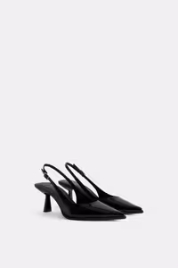 کفش مجلسی زنانه پاشنه کوتاه نوک تیز پشت باز مشکی برند Bershka – 8523