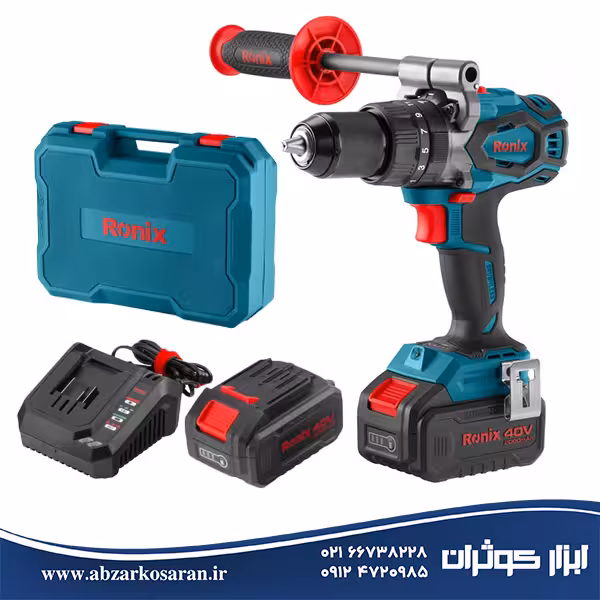 کیت دریل چکشی شارژی براشلس رونیکس Ronix مدل 8905-40V
