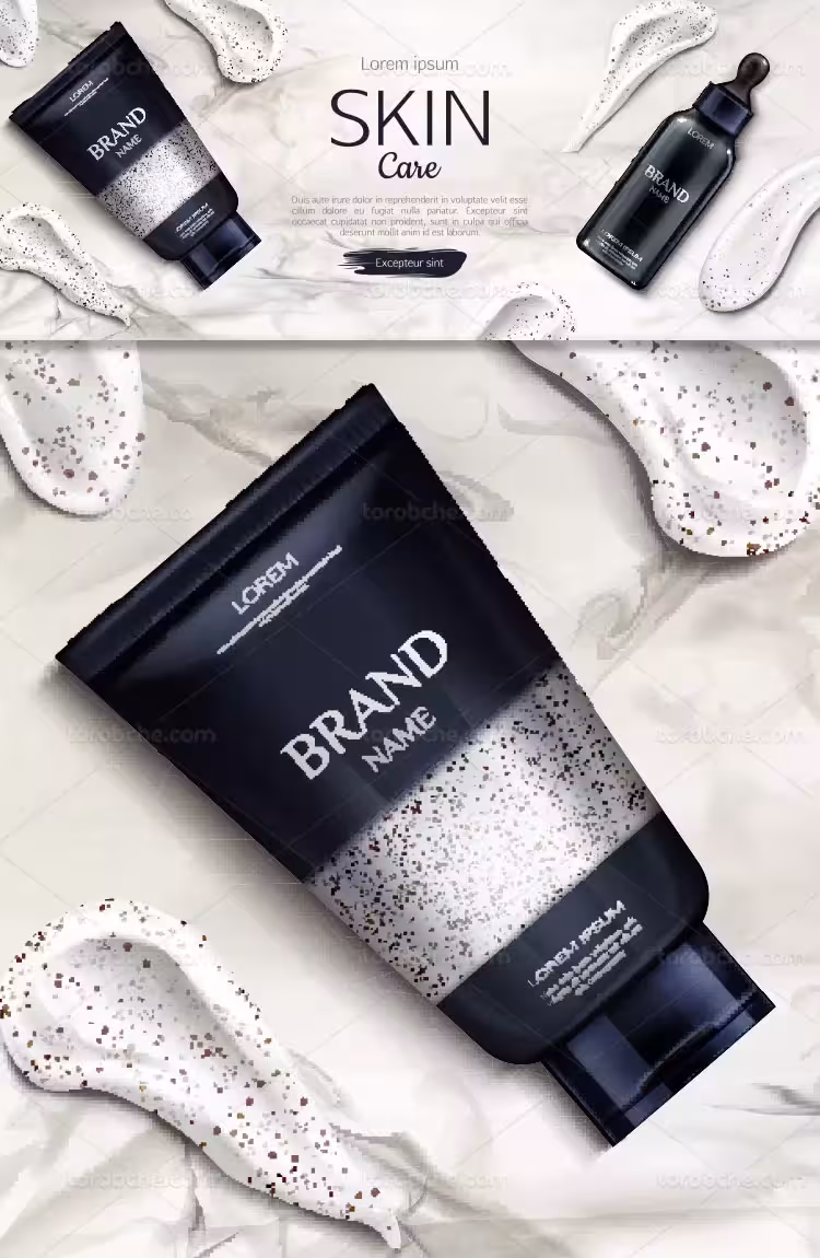 وکتور کرم مراقبت از پوست با کیفیت | گرافیک با طعم تربچه