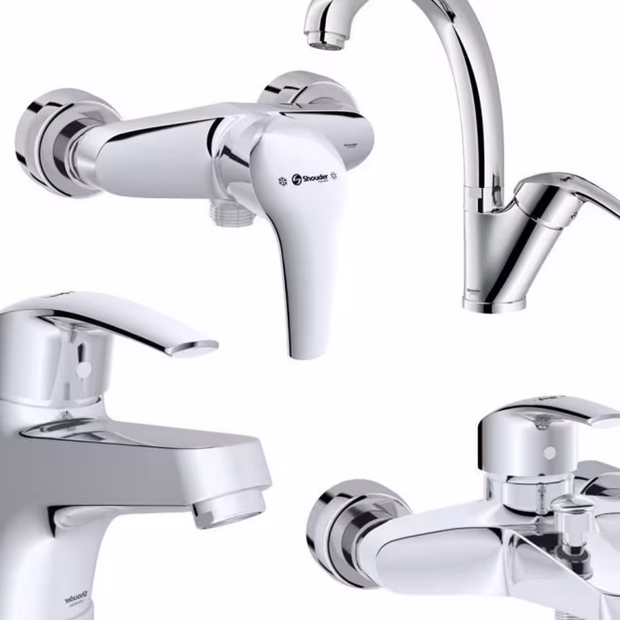 ست شیرآلات شودر مدل پاریس ( کروم )