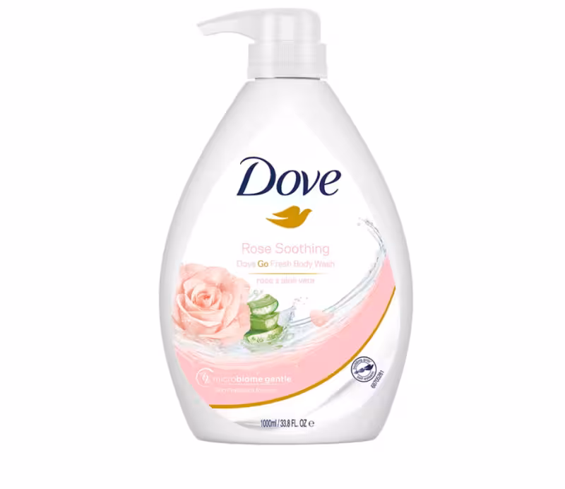 شامپو بدن داو رایحه گل رز و آلوئه ورا 1000 میلی لیتر – Dove Body wash shampoo Rose soothing