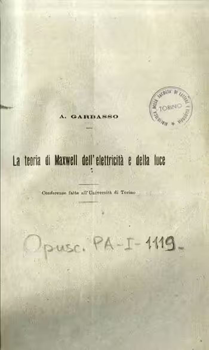 خرید و دانلود نسخه کامل کتاب La Teoria di Maxwell dell'Elettricità e della Luce
