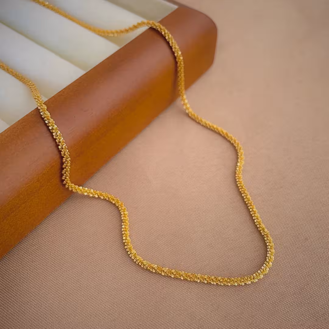 ست استیل، مدل زنجیر خاویاری، شامل دستبند، گردنبند و پابند