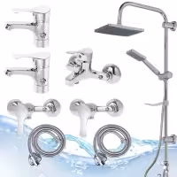 مجموعه8تکه شیرآلات لاله کروم همراه دوش رسوبگیر