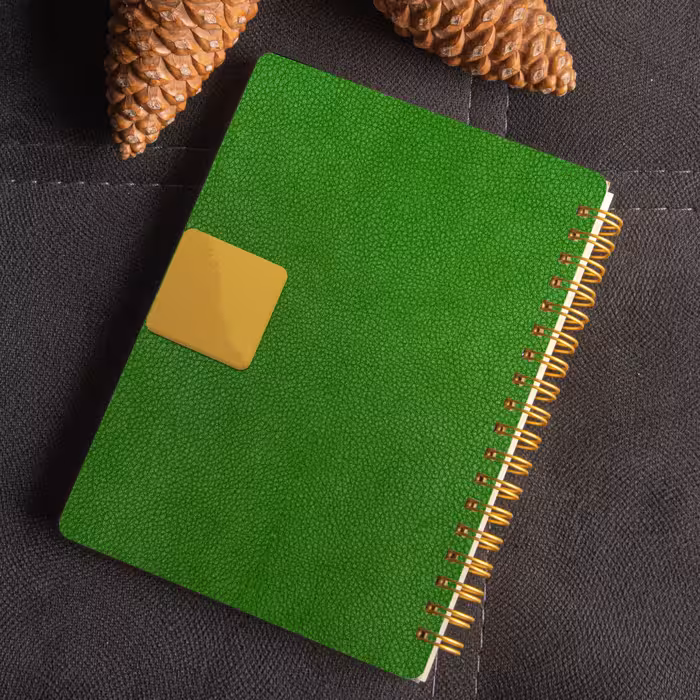 دفتر یادداشت طرح چرم سبز