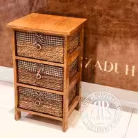 AMIN امین جا سیب پیاز  2 سبد 1 کشو حصیری قهوه ای K654 BR-21654