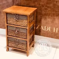 AMIN امین جا سیب پیاز  2 سبد 1 کشو حصیری قهوه ای K654 BR-21654