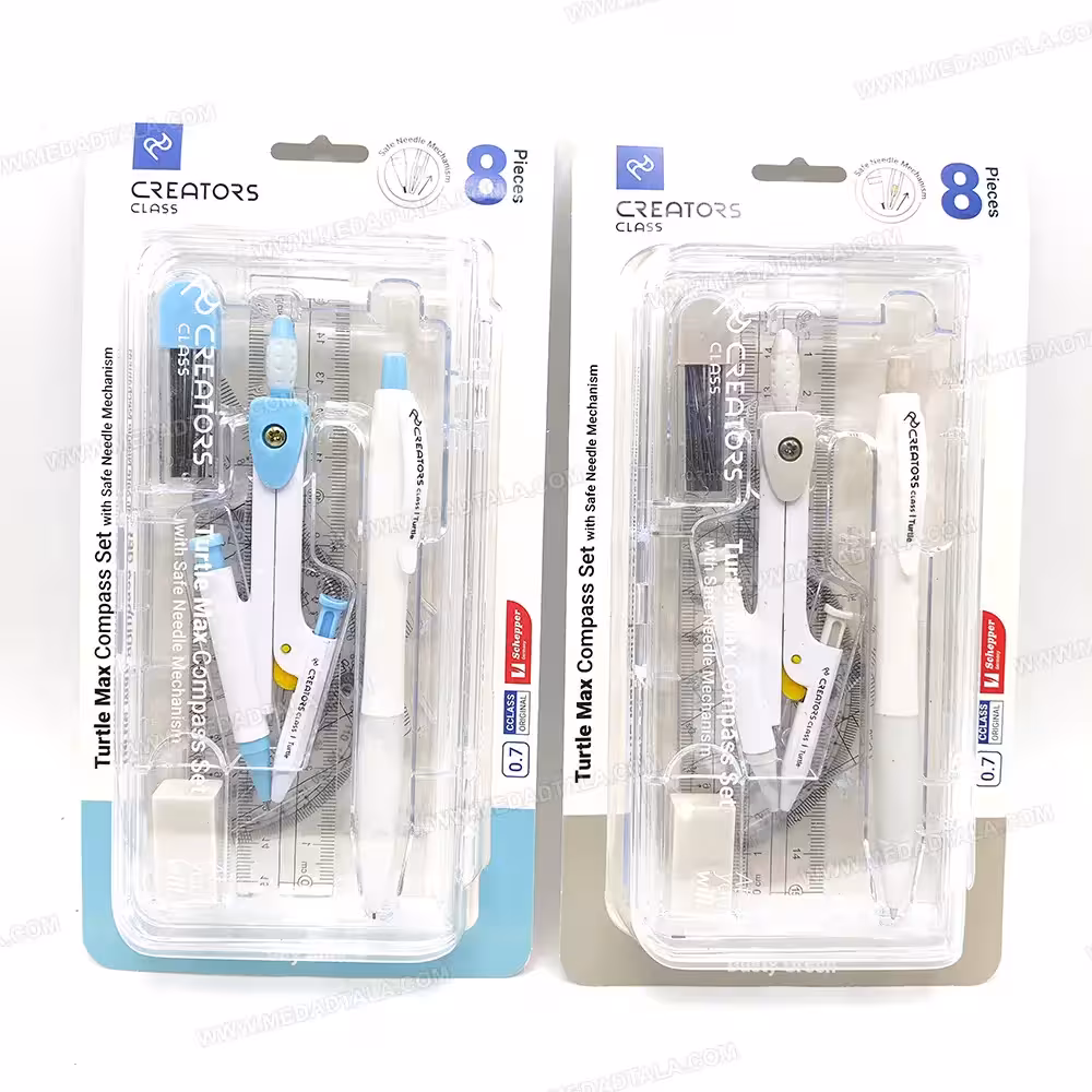 ست پرگار (اتودی) 8 تکه سی کلاس به همراه مداد نوکی (اتود) مدل Turtle Max