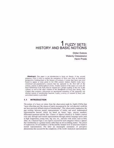 خرید و دانلود نسخه کامل کتاب Fuzzy sets: history and basic notions