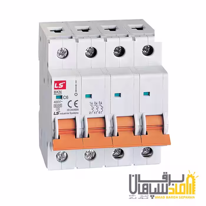 کلید LS مینیاتوری،4 پل،6 آمپر،6 کیلو آمپر - MCB سری BKN