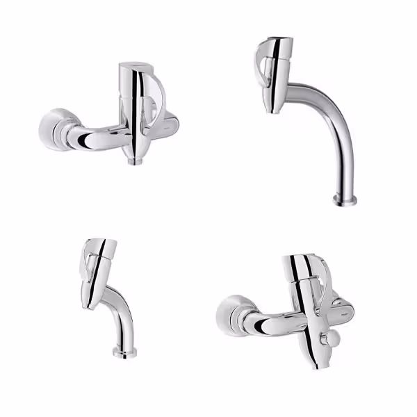 ست کامل شیرآلات شودر مدل دانته کروم