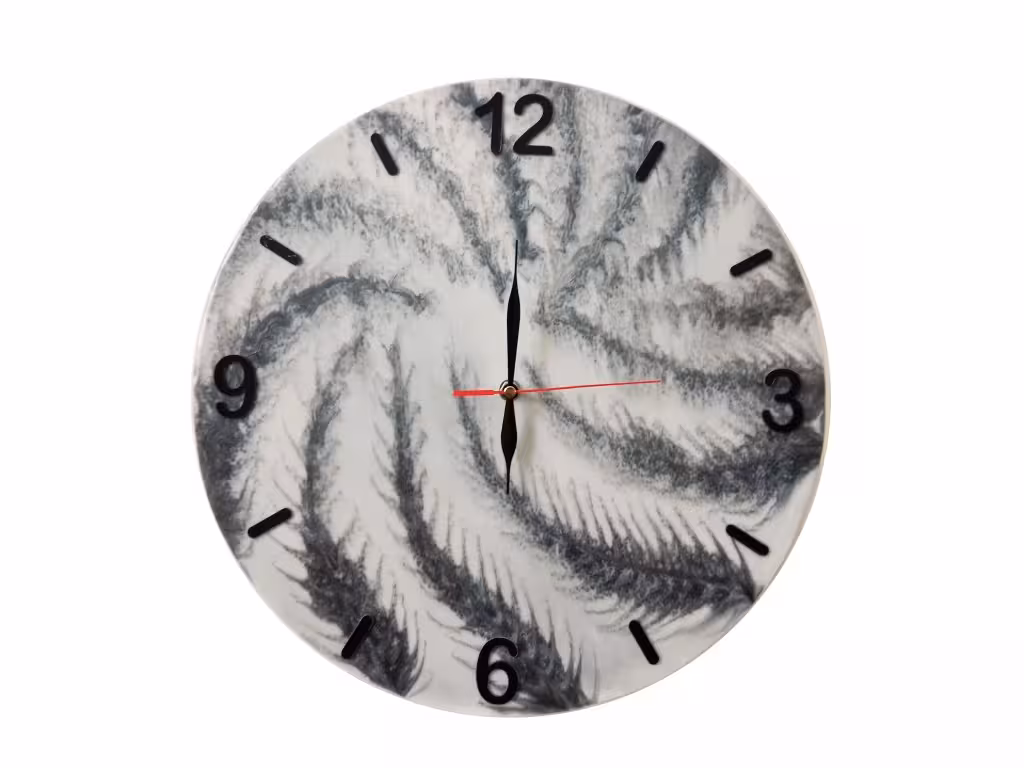 ساعت دیواری رزینی ( طرح مشکی ) قطر 40 سانتی متر