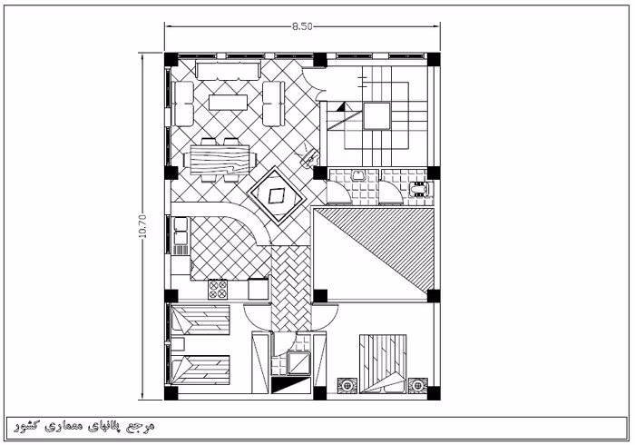 خرید و دانلود نقشه خانه مسکونی 11*9