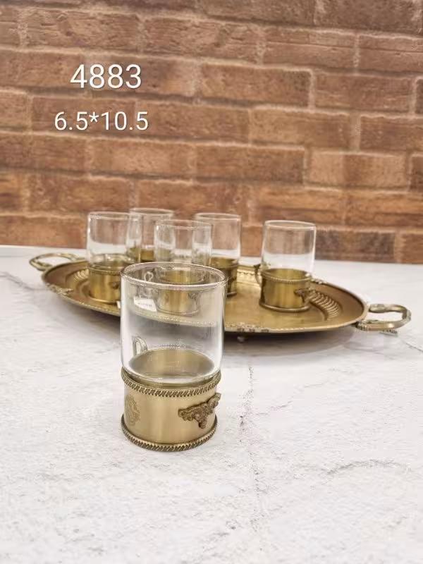 چای خوری برنجی طرح دار برند ریور کد210199