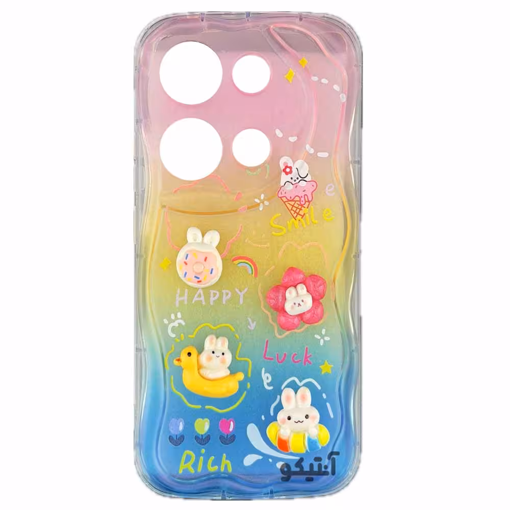 قاب پاستیلی شفاف عروسک برجسته مناسب برای Xiaomi Note13 Pro-4G-کد 40926