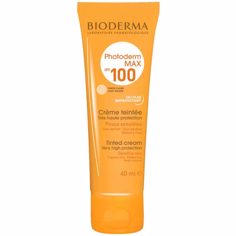 کرم ضد آفتاب رنگی بایودرما مدل Photoderm Max رنگ Light با SPF100 حجم 40 میل