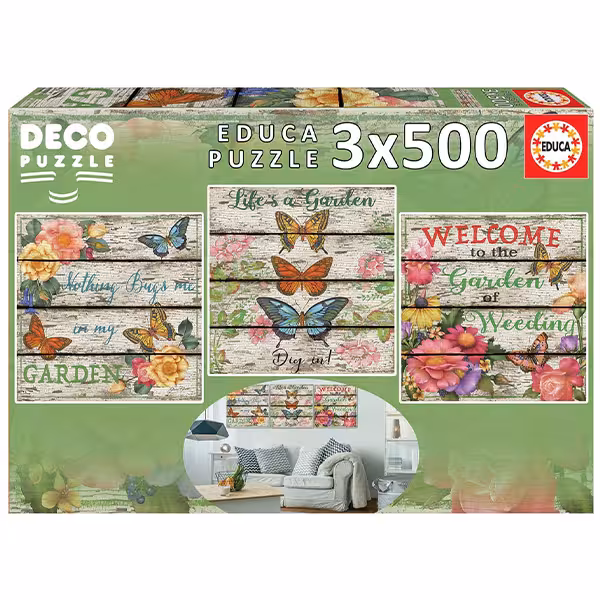 پازل 3×500 قطعه Educa طرح باغ روستایی