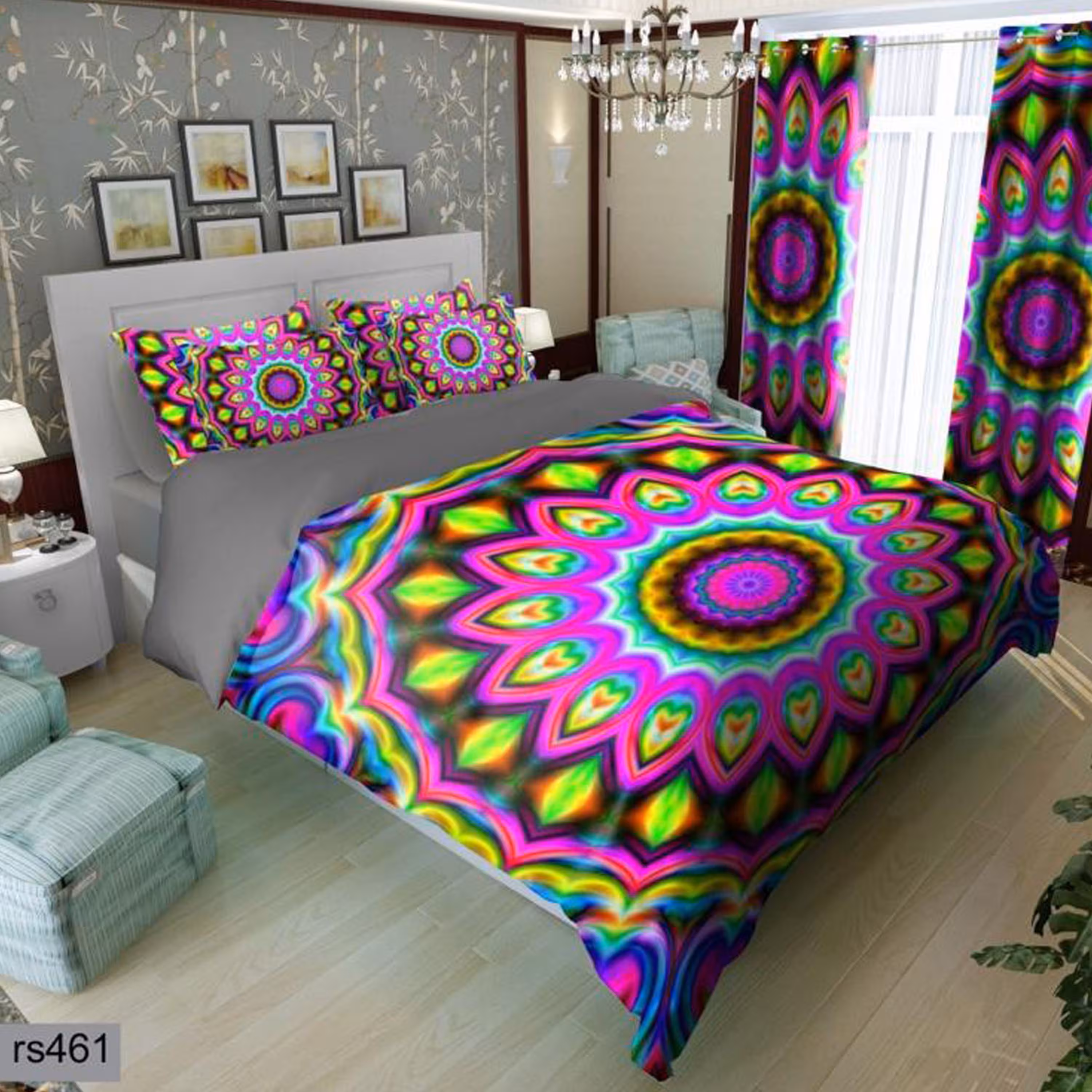 سرویس روتختی 2 نفره تنسل چاپی برندترک لند(Turk Land) rs 461