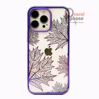 کاور دیویا طرح برگ  مناسب برای گوشی موبایل اپل iphone 14 promax رنگ بنفش