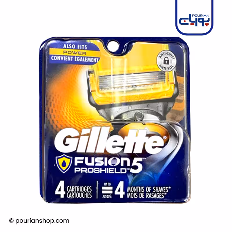 تیغ یدک ژیلت مدل Gillette Fusion Proshield power بسته 4 عددی محصول آمریکا