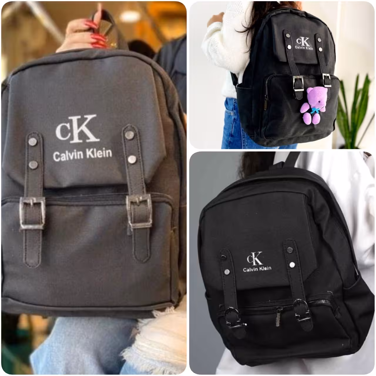 کوله دانشجویی مدل CKجنس چرم خیس دو طرف جای قمقمه دارد بسیار شیک و جادار