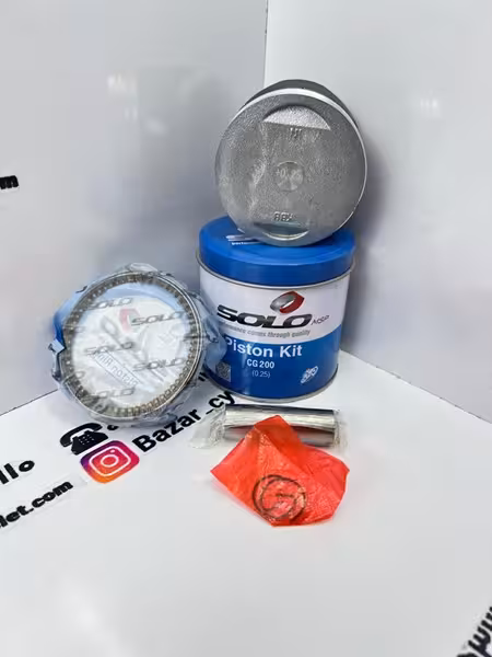 رینگ و پیستون کامل موتور سیکلت هندا 200 شماره 25 برند سولو