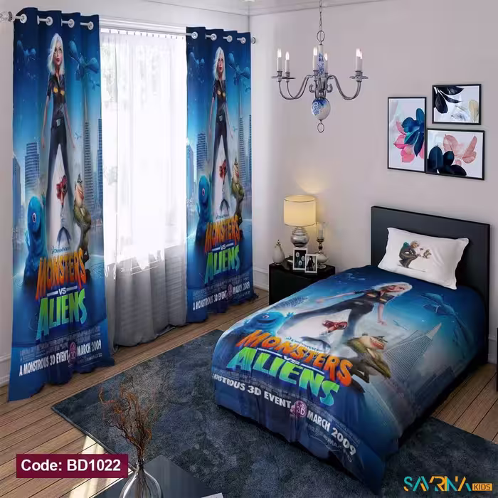 ست اتاق خواب طرح هیولاها علیه بیگانگان کد BD1022