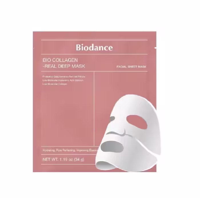 ماسک ورقه ای صورت آبرسان و جوانساز بایودنس Biodance مدل BIO COLLAGEN (صورتی) یک ورق