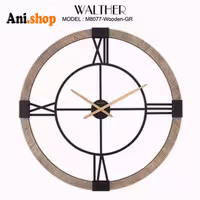 ساعت دیواری قطر 80 ترکیب چوب و فلز M8077_Wooden _GR