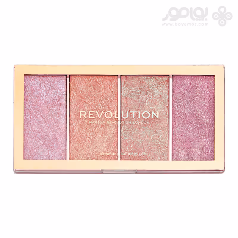پالت رژگونه 4 رنگ رولوشن مدل VINTAGE LACE BLUSH