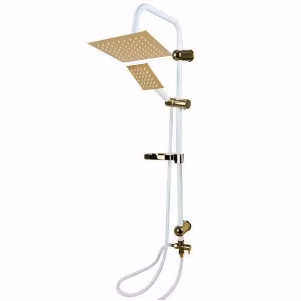 علم دوش 2کاره رسوبگیر اتومات سفید طلایی