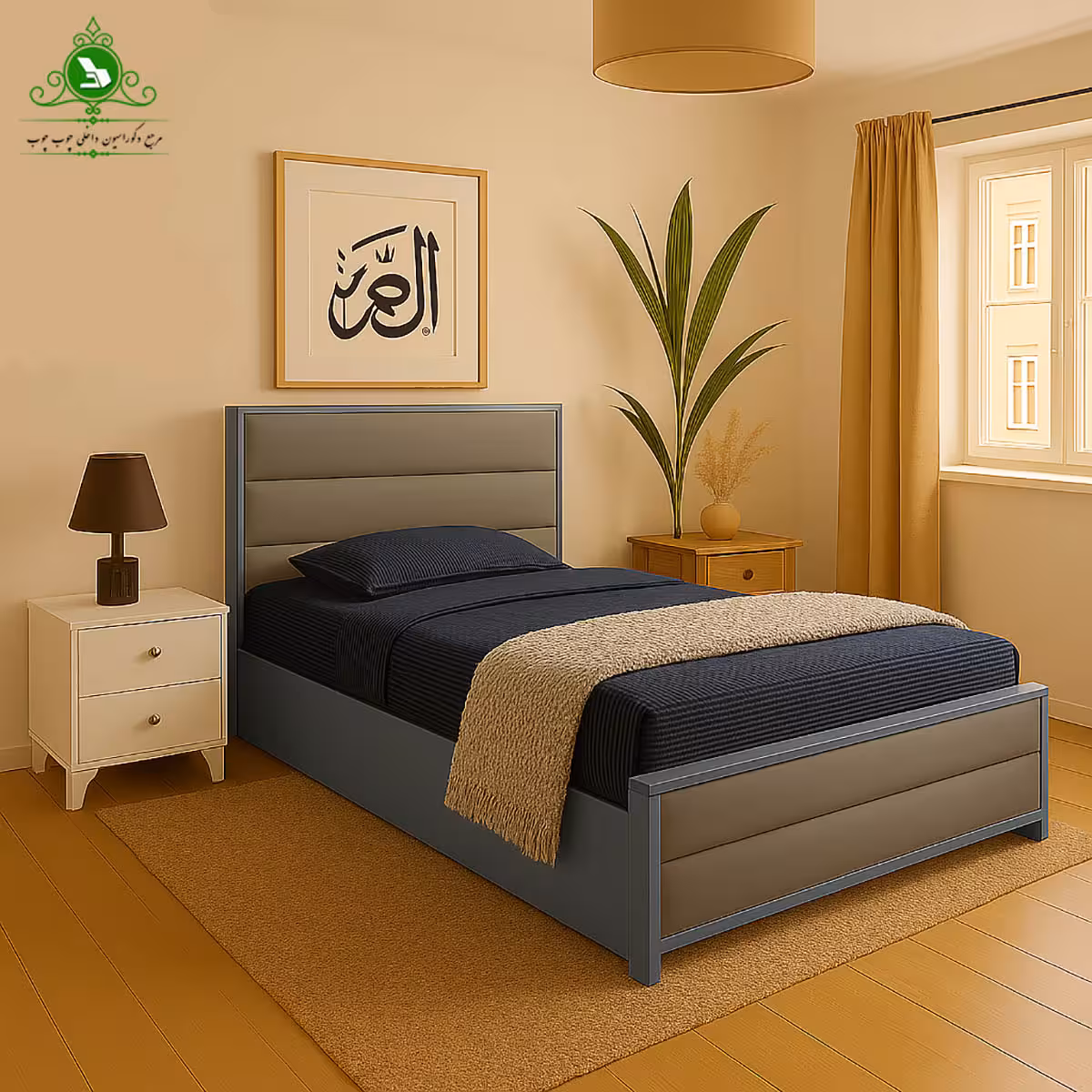 تخت خواب یک و نیم نفره مدل بالشتی عرض 120