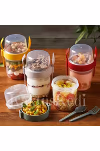 ظرف غذای گرانولا 4 تکه KaktüsKedi کد 16772