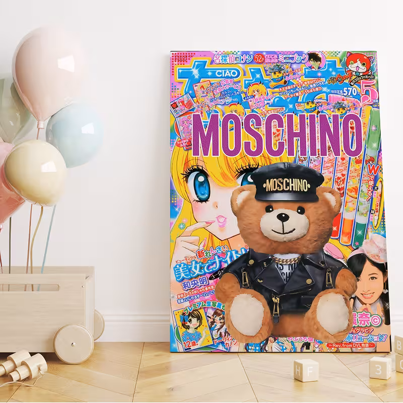 تابلو شاسی مدل خرس و دخترک کد S050036 | دنیای قاب