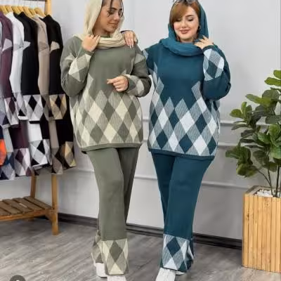 ست بلوز شلوار بافت
