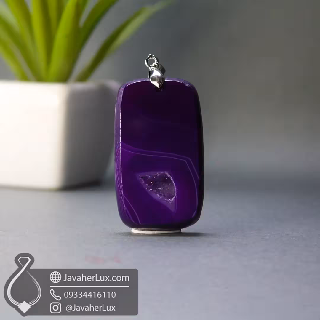 گردنبند ژئود عقیق مدل ژرانی _ کد : 400614