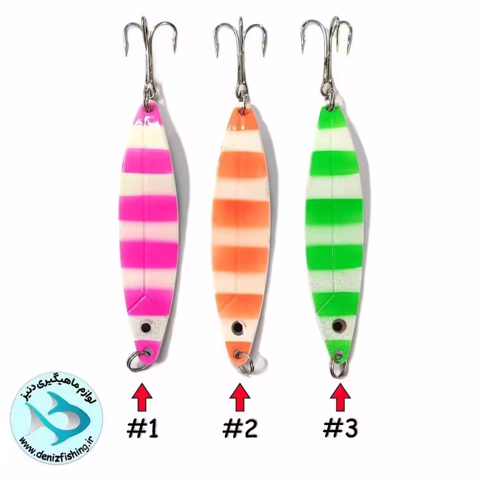 قاشقک ماهیگیری کاپیتان مدل 3بعدی، 26 گرم، رنگ Glow Zebra