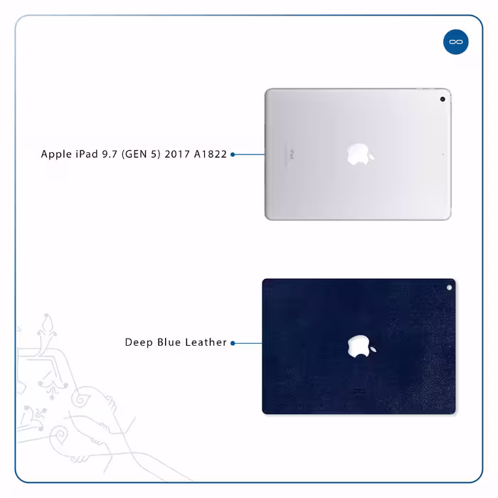 برچسب پوششی ماهوت مدل Deep-Blue-Leather مناسب برای تبلت اپل iPad 9.7 (GEN 5) 2017 A1822