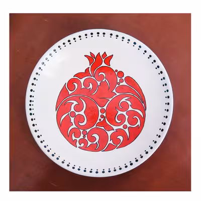 بشقاب سفالی دیوارکوب طرح انار اسلیمی کد S 051