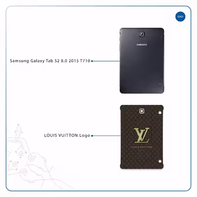 برچسب پوششی ماهوت مدل LOUIS-VUITTON-Logo مناسب برای تبلت سامسونگ Galaxy Tab S2 8.0 2015 T710