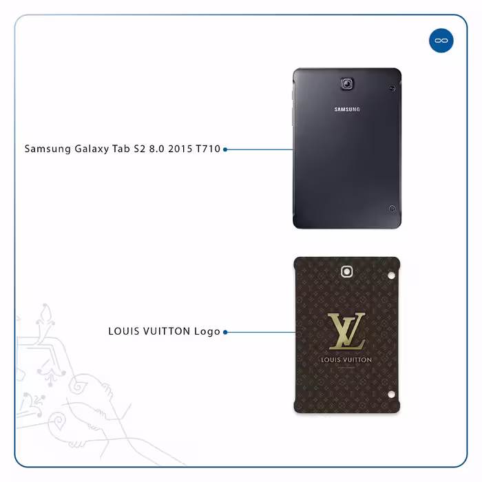 برچسب پوششی ماهوت مدل LOUIS-VUITTON-Logo مناسب برای تبلت سامسونگ Galaxy Tab S2 8.0 2015 T710