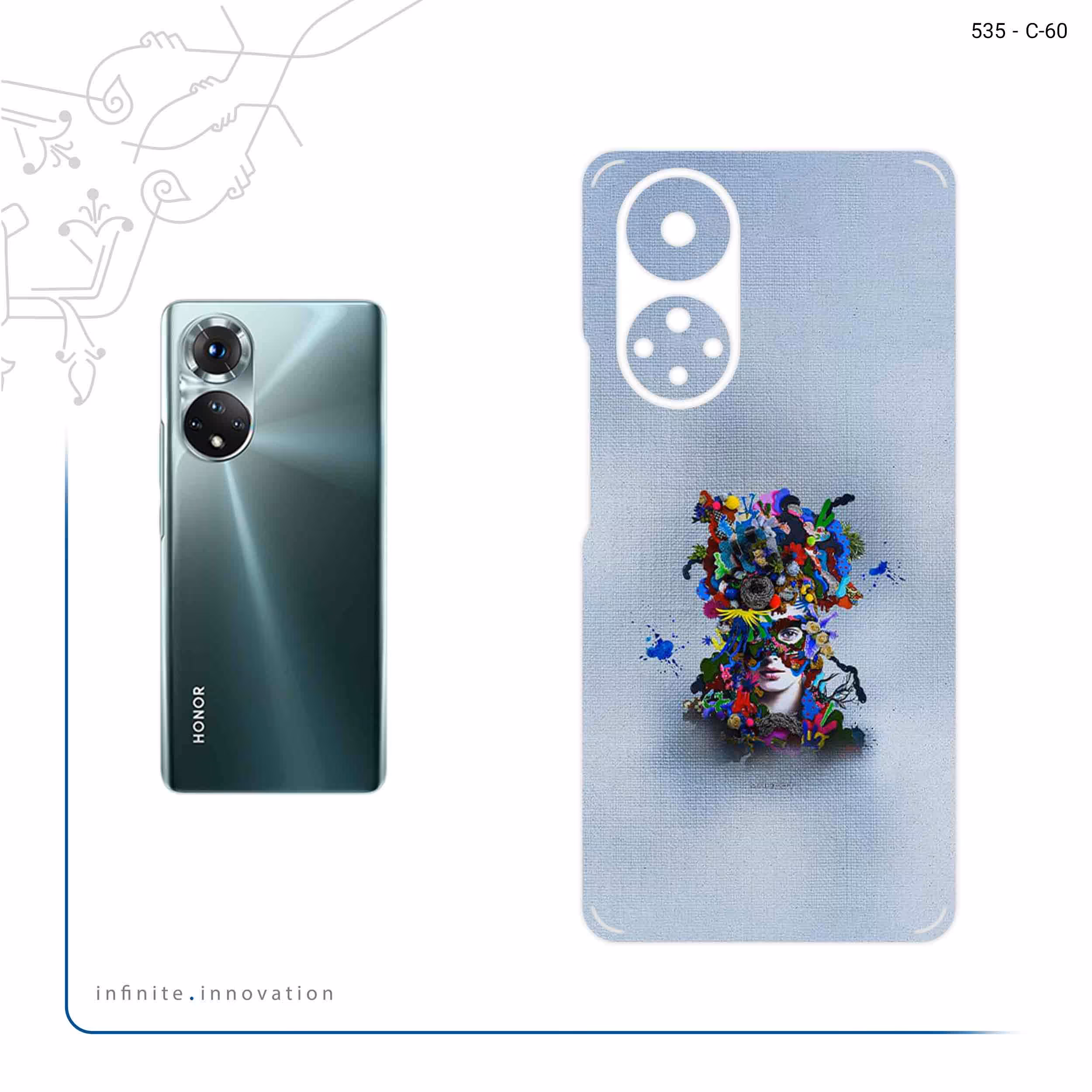 برچسب پوششی ماهوت مدل Collage of surreal Portrait of Women 4 مناسب برای گوشی موبایل آنر 50