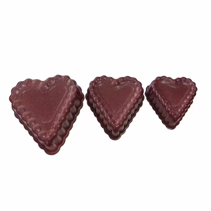 قالب کیک و ته چین طرح شارلوت قلب مدل pe781 مجموعه 3 عددی