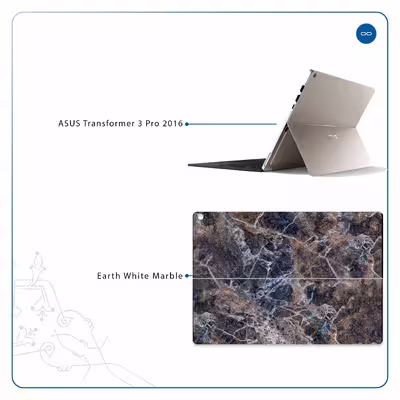 برچسب پوششی ماهوت مدل Earth-White-Marble مناسب برای تبلت ایسوس Transformer 3 Pro 2016