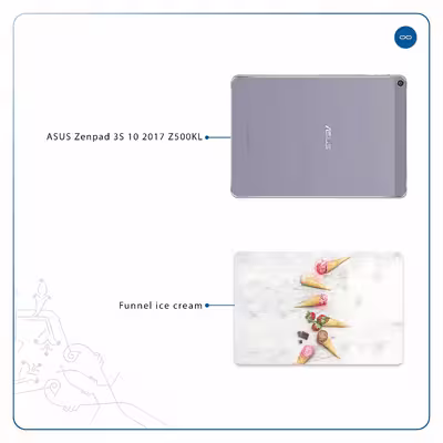 برچسب پوششی ماهوت مدل Funnel ice cream مناسب برای تبلت ایسوس Zenpad 3S 10 2017 Z500KL
